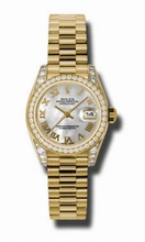 Rolex  Lady Datejust 179158MRP 18k Yellow Gold Diamond Encrusted Watch