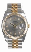 Rolex  Datejust 116233-GYDJ Grey With 10 Diamonds Watch