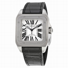 Cartier  Santos de W20106X8 Silvered Opaline Watch
