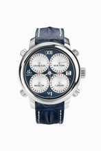 Jacob Co. Jacob & Co. Five Time Zone h24SSBL Blue Enamel Watch