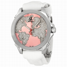  Jacob & Co. Five Time Zone JCM47WP Pink mother of pearl dial with diamond pave contin Watch