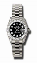 Rolex  Lady Datejust 179159BKDP 18k White Gold Diamond Watch