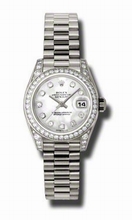 Rolex  Lady Datejust 179159MDP 18k White Gold Diamond Watch