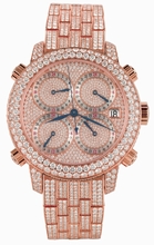 Jacob Co. Jacob & Co. Five Time Zone h24rgDD 18k Rose Gold Pave Diamond Watch