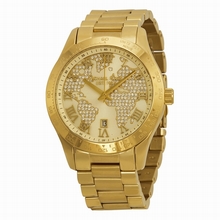   Layton MK5959 Pave-Embellished With an Engraved Map Watch