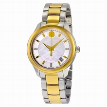   0606979 Silver-toned Metallic White Mother Of Pearl Watch