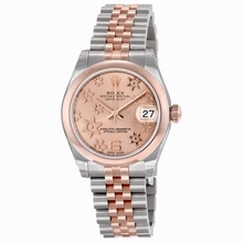 Rolex  178241PFAJ Pink Raised Floral Motif Watch