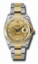   Datejust 116203CDO Stainless Steel and 18K Yellow Gold Watch