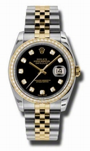 Rolex  Datejust 116243BKDJ Stainless Steel and 18kt Yellow Gold Watch