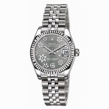 Rolex  Datejust 178274RFJ Dark Rodium Raised Floral Motif Watch