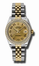 Rolex  Datejust 178383CCAJ Champagne Concentric Circle Watch