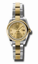 Rolex  Datejust 179163CCAO Champagne Concentric Circle Watch