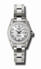 Rolex  Lady Datejust 179159SJDO 18k White Gold Diamond Watch