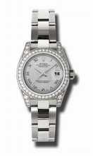 Rolex  Lady Datejust 179159SRO 18k White Gold Diamond Watch