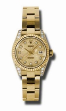 Rolex  Lady Datejust 179238CJDO 18kt Yellow Gold Case Set With 24 Diamonds Watch