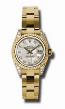 Rolex  Lady Datejust 179238MTDO 18kt Yellow Gold Case Set With 24 Diamonds Watch