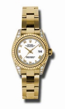 Rolex  Lady Datejust 179238WRO 18kt Yellow Gold Case Set With 24 Diamonds Watch